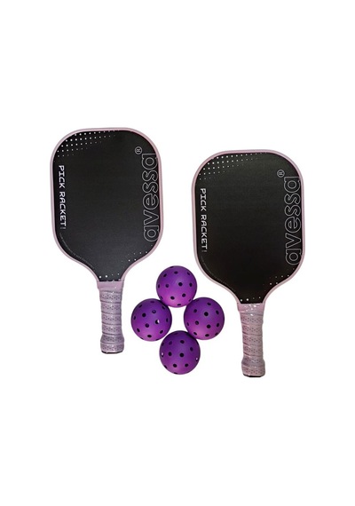 Avessa Pkl-set-200 Fiberglass Pıckle Raket Set Mor