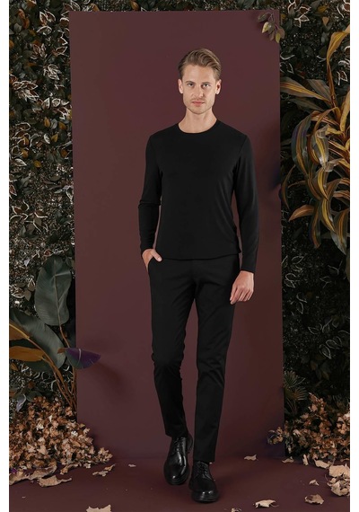 Efor P 1125 Slim Fit Siyah Spor Pantolon Siyah