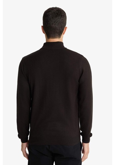 Defacto Slim Fit Dar Kesim Balıkçı Yaka Basic Düz Triko Kazak R1127az25wnbn497 Kahve