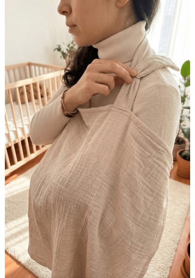 %100 Pamuklu Müslin Emzirme Önlüğü 65x100 Cm 2 Katlı - E00976