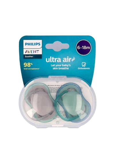 Philips Avent Scf085/16 Ultra Air 6 - 18Ay 2'li Emzik Yeşil - Mavi