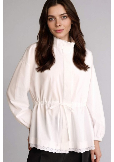 Defacto Regular Fıt Poplin Uzun Kollu Tunik H2401ax26smwt34 Beyaz-wt34