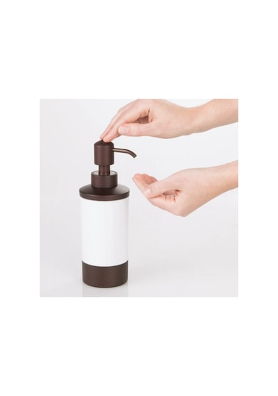 Buççin Online Mağaza Sıvı Sabunluk Ahsap Tasarımlı Akrilik 7x7x21cm 325ml Akrilik Beyaz Çok Renkli