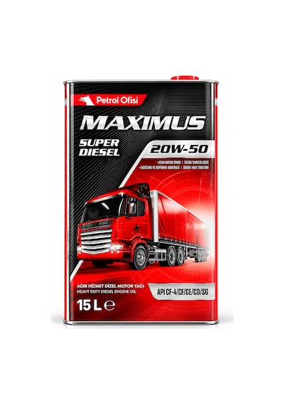 Petrol Ofisi Maximus Süper Diesel 20W-50 Motor Yağı Teneke 15 L
