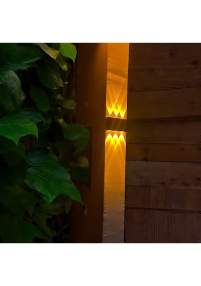 12 Watt Amber Işık Ledli, Elektrikle Çalışır, Bahçe - Villa Duvar Aydınlatma Armatürü, Amber Aplik Amber