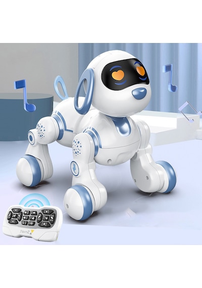 Uzaktan Kumandalı Şarjlı Akıllı Köpek - Interaktif, Eğitici Işıklı Müzikli Ve Dansçı Köpek Robot Oyuncak Mavi