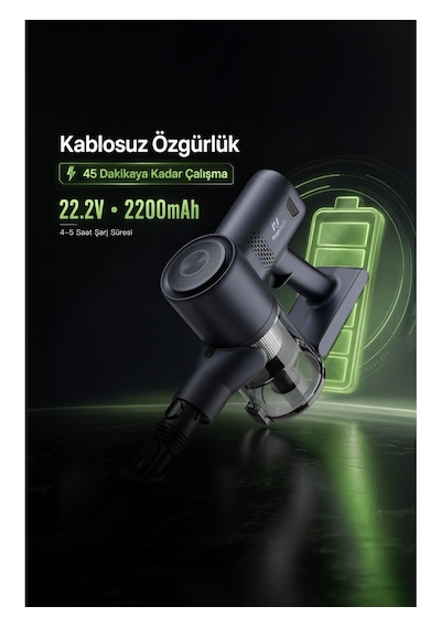 Pirantech ES-98 170 W Kablosuz Dikey Süpürge