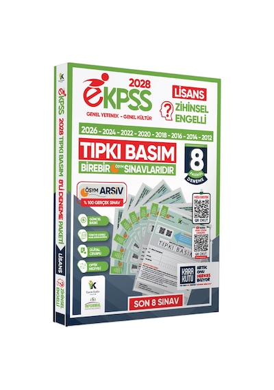 2028 EKPSS Lisans Zihinsel Engelli ÖSYM Çıkmış Soru Tıpkı Basım 8li Kitapçık TG Deneme Paketi