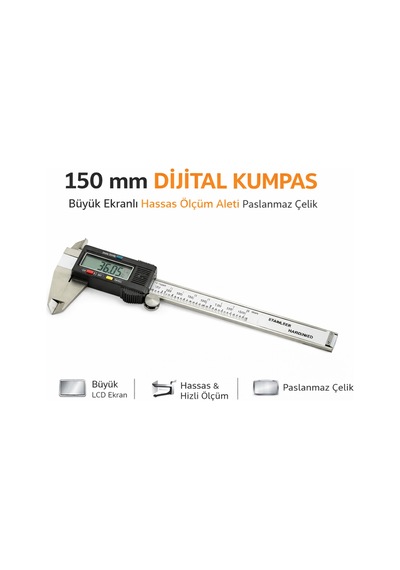 Senbang 150 Mm Dijital Kumpas Büyük Ekranlı Hassas Ölçüm Aleti Paslanmaz Çelik