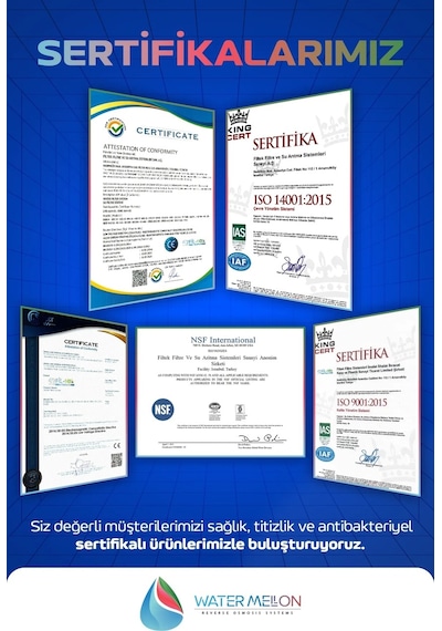 WaterMelon İhlas Cebilon Su Arıtma Cihazı 5 Aşamalı WaterMelon Membranlı 1 Yıllık Bakım Seti
