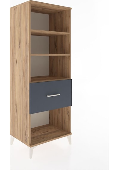 Hyperion Dolap 3 Raflı Tek Çekmeceli 60x44x163 Çam-antrasit Çam