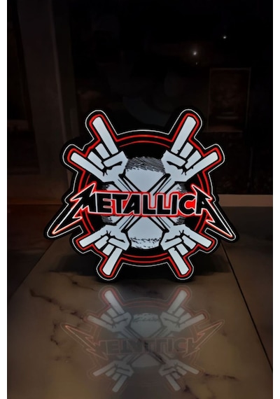 Metallica Tasarımlı Dekoratif Aydınlatma Çok Renkli