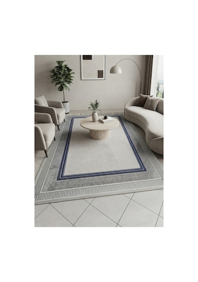 Soneva Serisi Sık Akrilik İplik Dokuma 200 X 300 6m2 Dokuma Halı Lacivert/gri