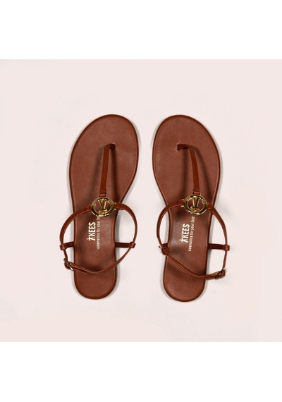 Kadın Taba Tokalı Sandalet-5039 Taba