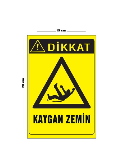 Lucena Metal Dikkat Kaygan Zemin 15 Cm X 20 Cm Uyarı Levhası Yönlendirme Tabelası