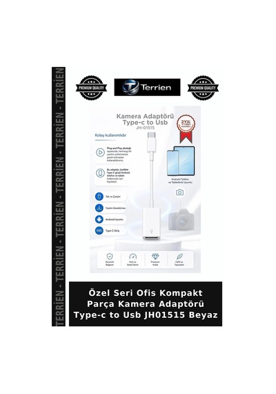 Özel Seri Ofis Kompakt Parça Kamera Adaptörü Type-c To Usb Jh01515 Beyaz