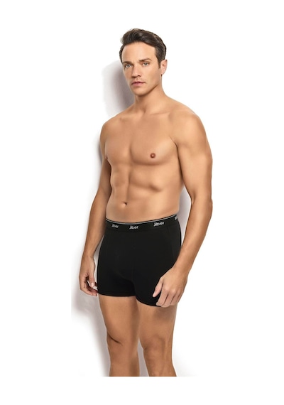 Jiber Erkek Siyah Pamuklu Likralı 6'lı Boxer 156