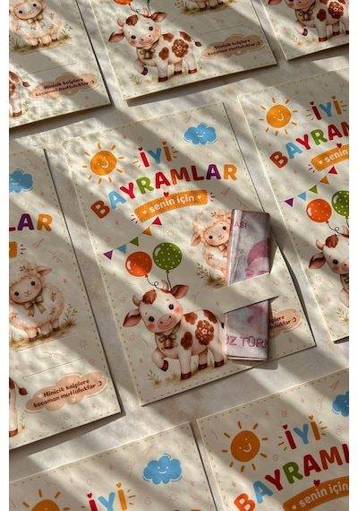 Kurban Bayramı Harçlık Kartı 10 Lu Set Çocuklar İçin Bayramlık Para Ve Hediye Kartı