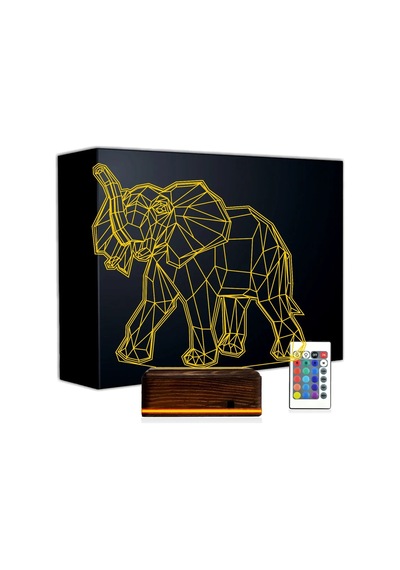 Luvivia Fil Polygonal 3d Lamba - Masa Gece Lambası Şeffaf