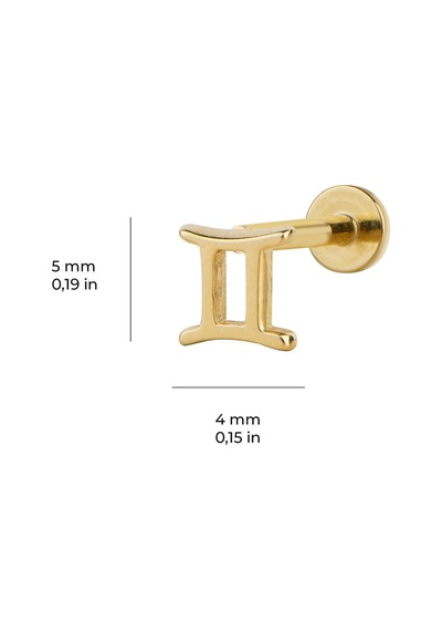 Goldkupe İkizler Burç Piercing-6470