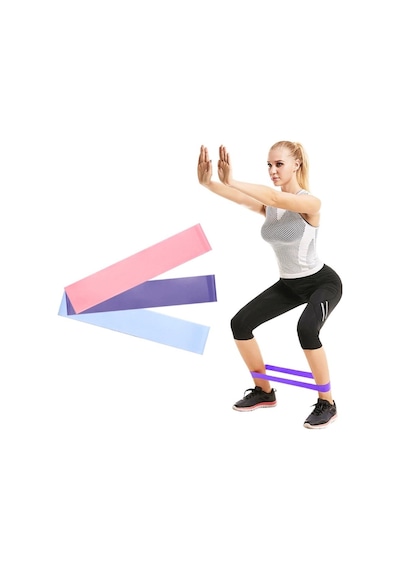 Leyaton 3'lü Aerobik Bandı Latex Bant Set Pilates Yoga Lastiği