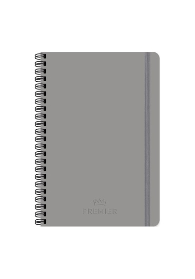 Keskin Color 17x24 Kareli Spiralli Premier Defter - Gri Çok Renkli