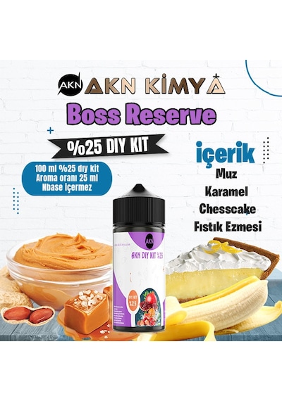 Boss Reserve Cutwood Yoğun Dıy Kit Muz Karamel Kek Gıda Aroması %25 Oranda Aroma İçerir Hazır Değildir 100 Ml