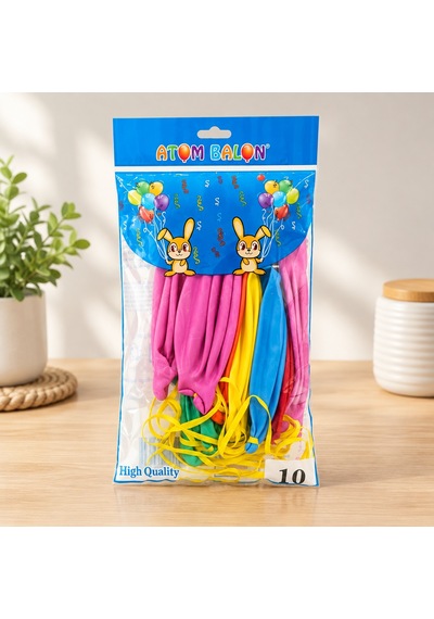 Jumbo Lastikli Balon 10'lu Çok Renkli