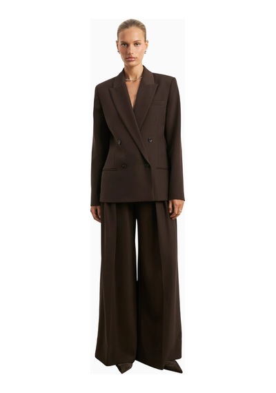 Because Of Alice Dropped Waist Double Breasted Blaze Oversize Kadın Ceket Kahverengi