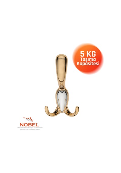 Ari S Portmanto Askısı, Metal Vestiyer Askısı, 80 Gr, Dolap Ve Duvar Askılığı, Altin Vidalı Altın