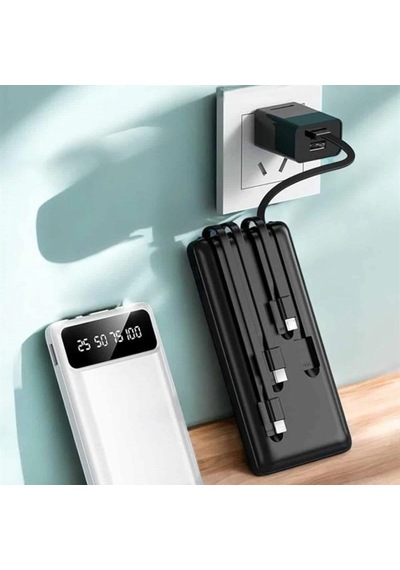 20.000mah Pd Hızlı Şarj Destekli Lcd Ekranlı Powerbank Çift Usb Led Işıklı Renkli