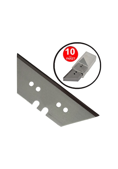 Trapez Maket Bıçağı Yedeği 19mm Trapezoid Falçata Üçgen Baklava Kısa Yedek Bıçak -10 Lu Paket