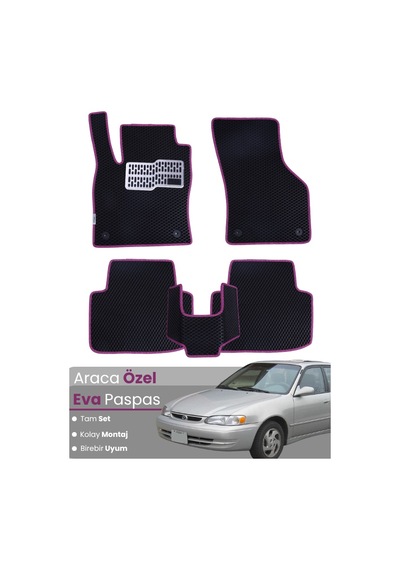 Toyota Corolla E110 1998-2002 Uyumlu Eva Paspas Tam Set Oto Paspas,kolay Montaj,araca Özel 262