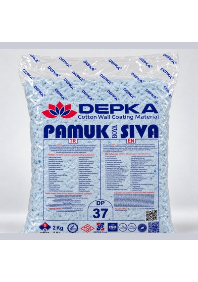 Depka Pamuk Sıva Dp37 2 Kg 7-8 M² İpek Sıva Alternatifi Isı Ve Ses Yalıtımlı Dekoratif Sıva