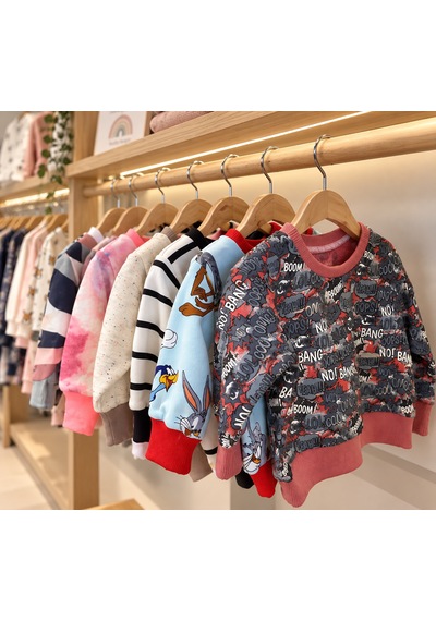 Bebe Bebek Sweatshirt Gri - Kırmızı