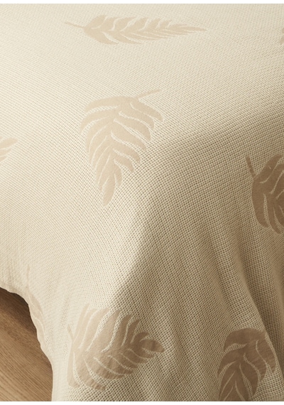 Bella Maison Amaya Pamuklu Çift Kişilik Yatak Örtüsü Bej 200x220 Cm Bej - Kahverengi