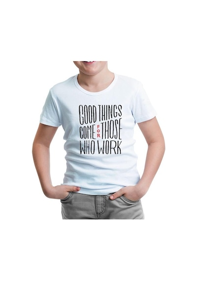 Lord Tshirt Good Things Come Beyaz Çocuk Tshirt 001