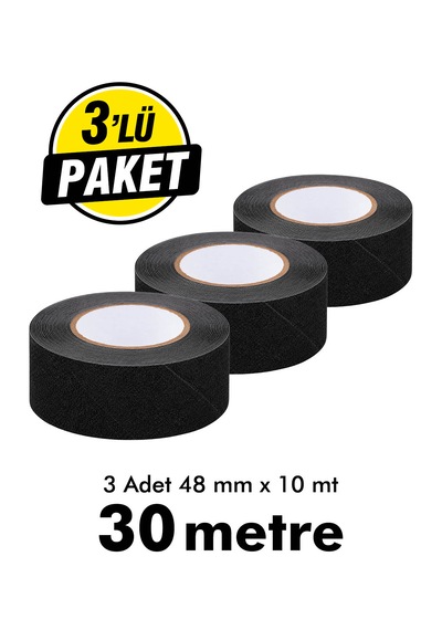 Unitape Siyah Merdiven/zemin Kaydırmaz Bant 48 Mm X 10 Mt 3 Lü Paket