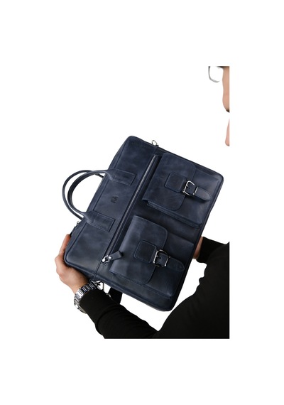 Mft Leather Hakiki Deri Laptop El Çantası Loreen 2230 Tiguan Lacivert