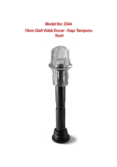 Gizli Vidalı 10cm Duvar Veya Kapı Tamponu Stoperi Siyah 5li Paket