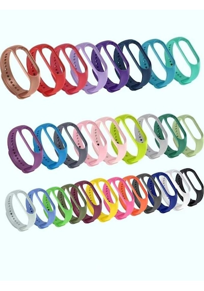 Ekılıf - Xiaomi Mi Band 7 Uyumlu - Kordon Klasik Silikon Kordon - Beyaz