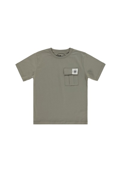 Civil Boys Önü Cepli 6-9 Yaş Tişört - Gri Soft Gri