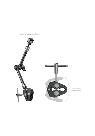 Smallrig 5311 Yengeç Şekilli Kelepçeli Sihirli Kol 11'' Siyah