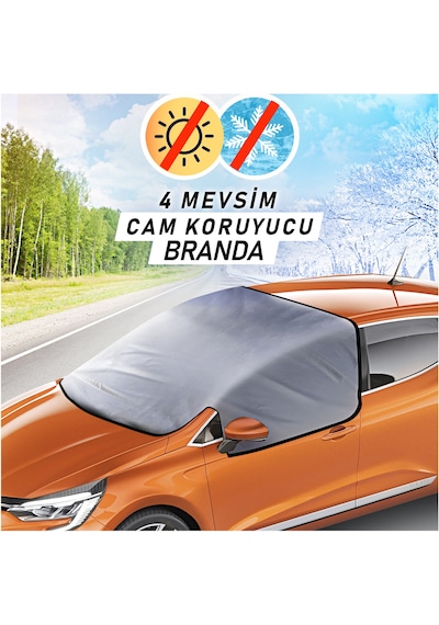 Buzlanma Ve Güneşten Koruyan Oto Ön Ve Yan Cam Koruma Brandası