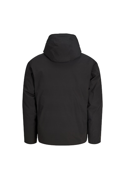 Jack & Jones Erkek Çikartilabilir Kapüsonlu Su Geçirmez Mont - Moon - 12301654 Siyah