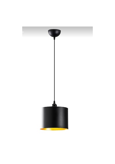 Rys Retro Metal Dekoratif Siyah İçi Gold Kafe Mutfak Tekli Sarkıt Avize Çap:20 Cm Beyaz