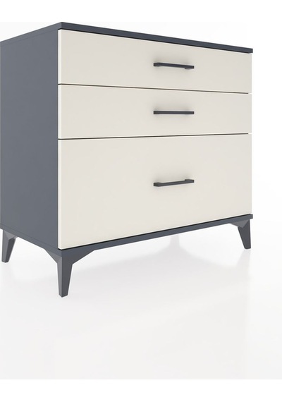 Hyperion Şifonyer 3 Çekmeceli 88x44x80 Antrasit-aytaşı Antrasit