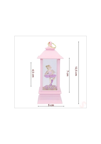 Uçuşan Simli,12,5cm X 5cm Led Işıklı Balerin Fener Küre - C