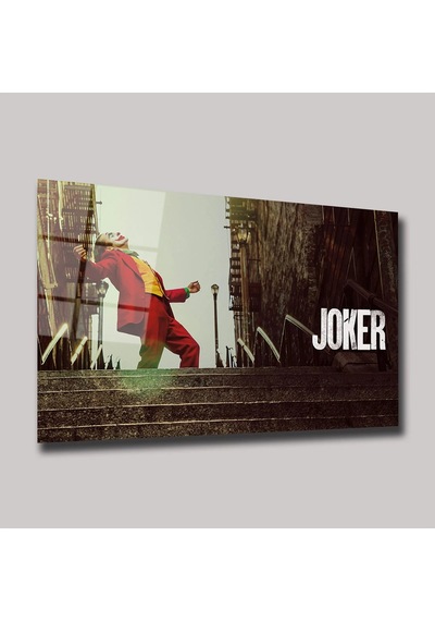 Joker Merdiven Dans Sahnesi Cam Tablo İkonik Film Temalı Yatay