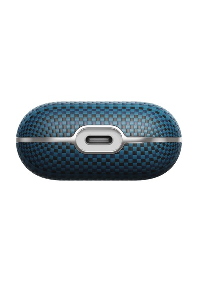 Apple Uyumlu AirPods 4 Kılıf Aramid Fiber Pitaka Tactile Woven Sunset-moonrise Serisi Sunset Kapak Mavi